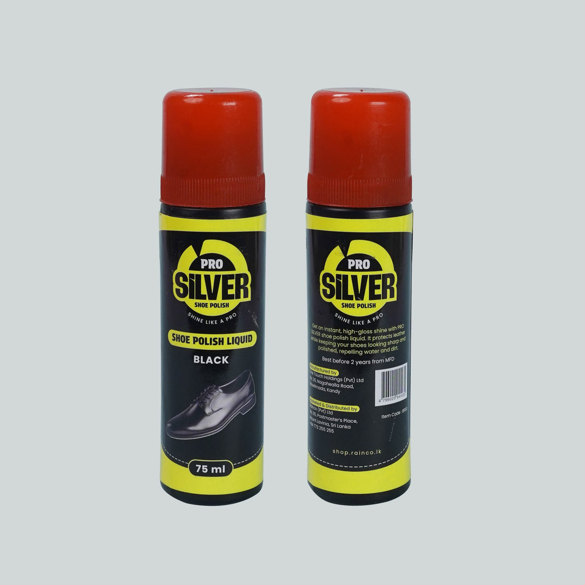 Pro Silver Shoe Polish Liquid - Black (75ml) image 1