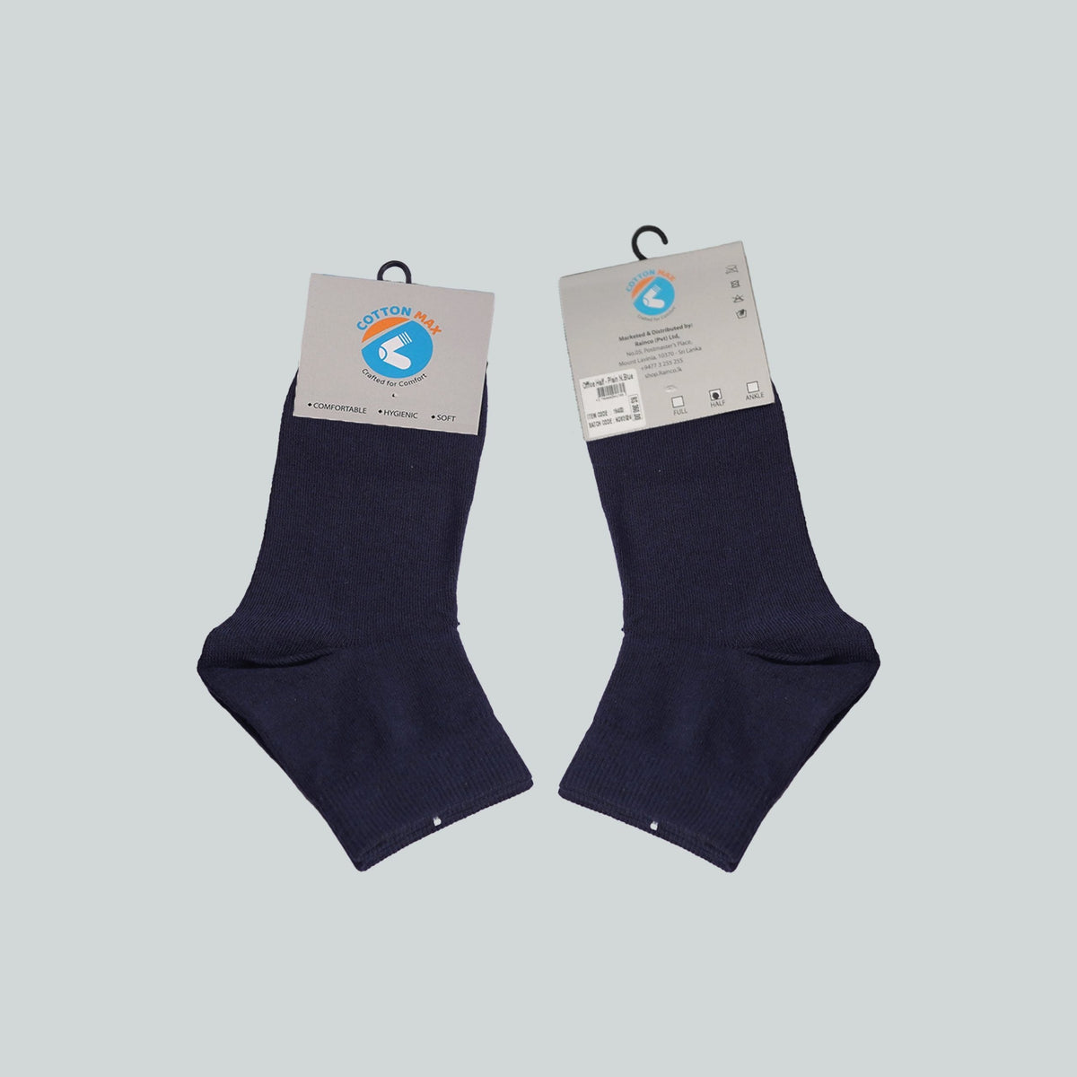 Office Half Socks - Plain Navy Blue image 0