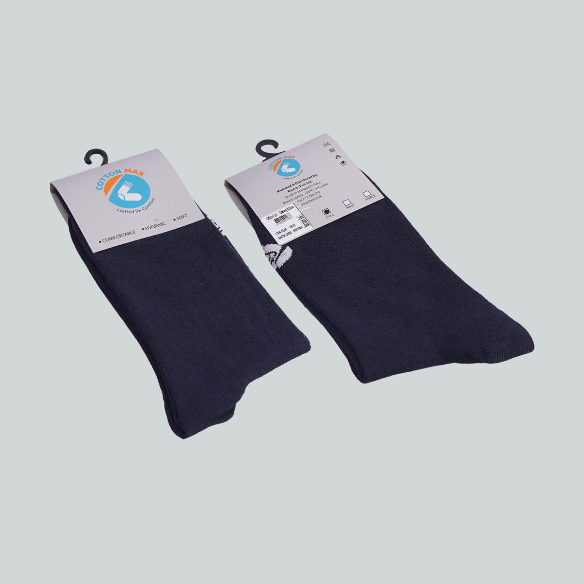 Office Mid Calf Socks - Design Navy Blue image 2