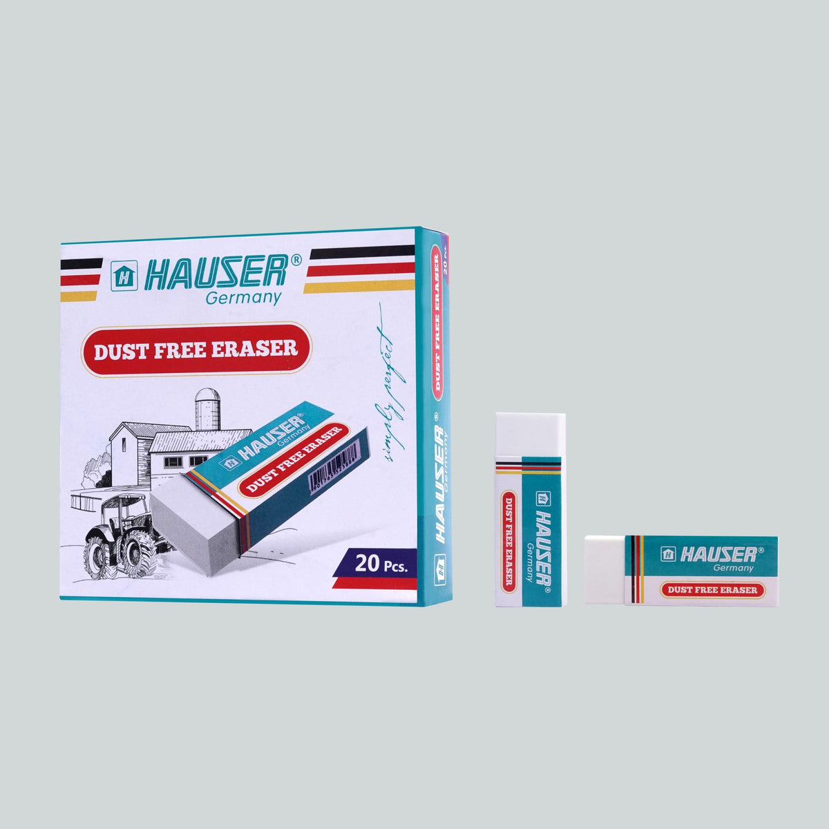 Hauser Large White Erasers 20 Pcs image 0