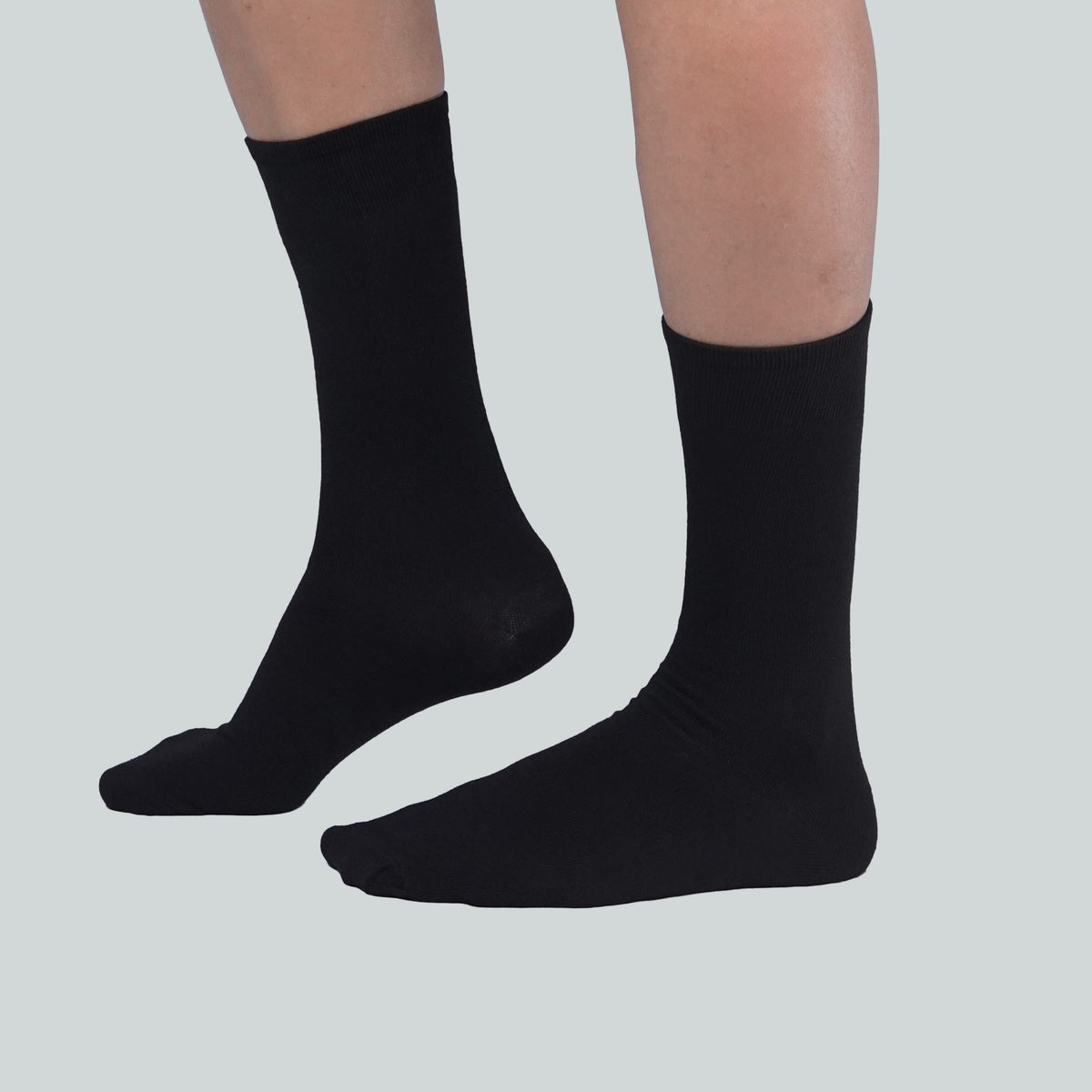 Office Mid Calf Socks - Plain Black image 1