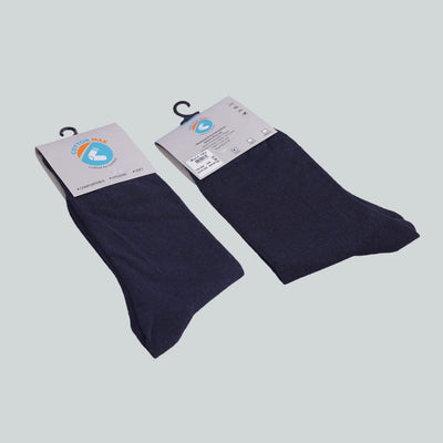 Office Mid Calf Socks - Plain Navy Blue image 0