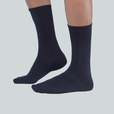 Office Mid Calf Socks - Plain Navy Blue image 1