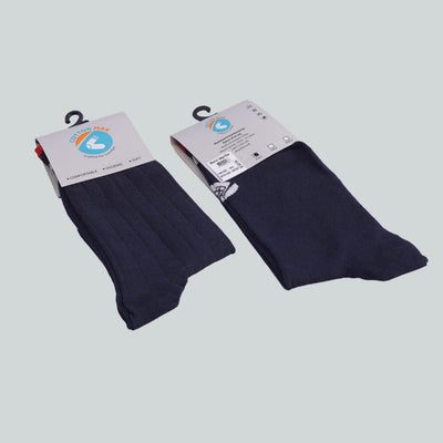 Office Mid Calf Socks - Design Navy Blue image 4