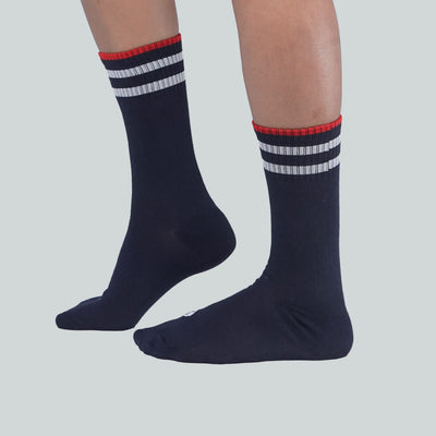 Office Mid Calf Socks - Design Navy Blue image 5