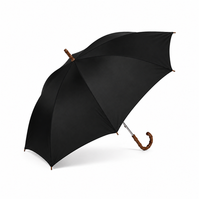 Black Curve Handle Ritual Umbrella - 2501