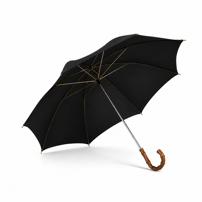 Black Curve Handle Ritual Umbrella - 2501