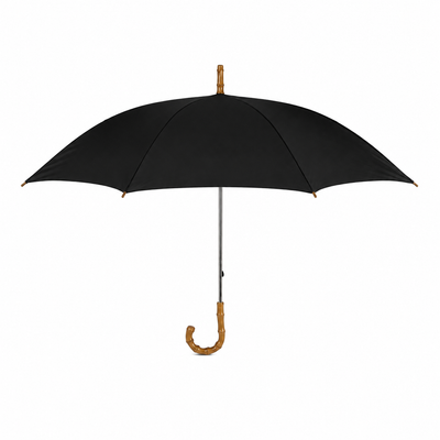 Black Curve Handle Ritual Umbrella - 2501