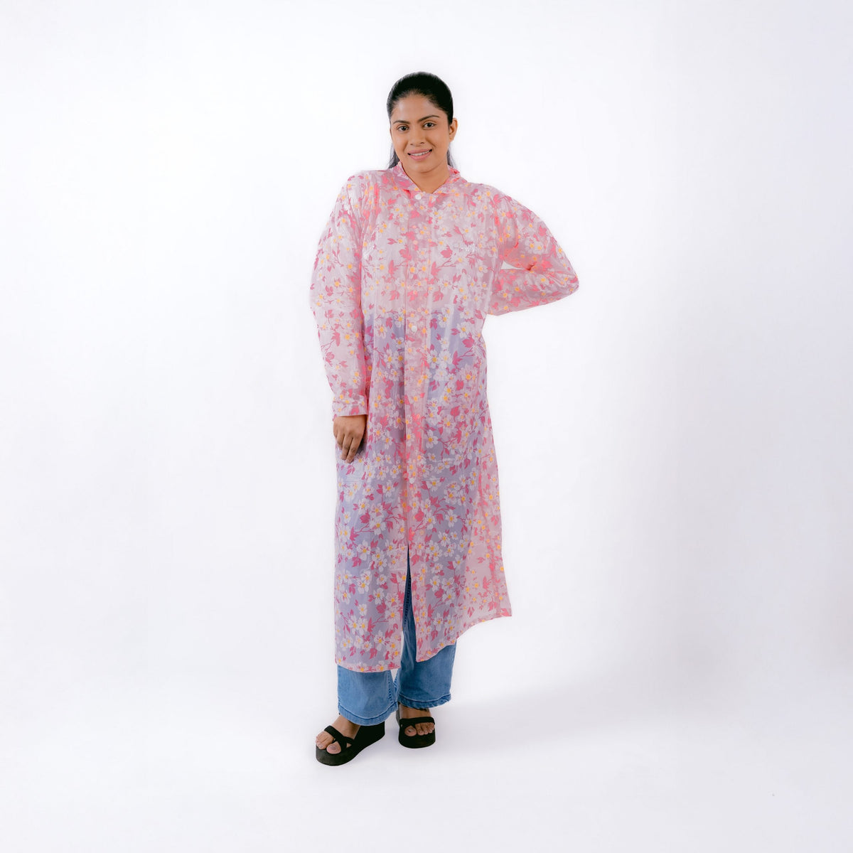 Daisy Raincoat - XL, Pink image