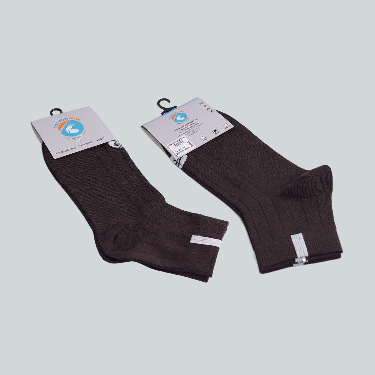 Office Half Socks - Design Brown image 1