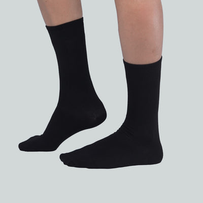 Office Mid Calf Socks - Plain Black image 1