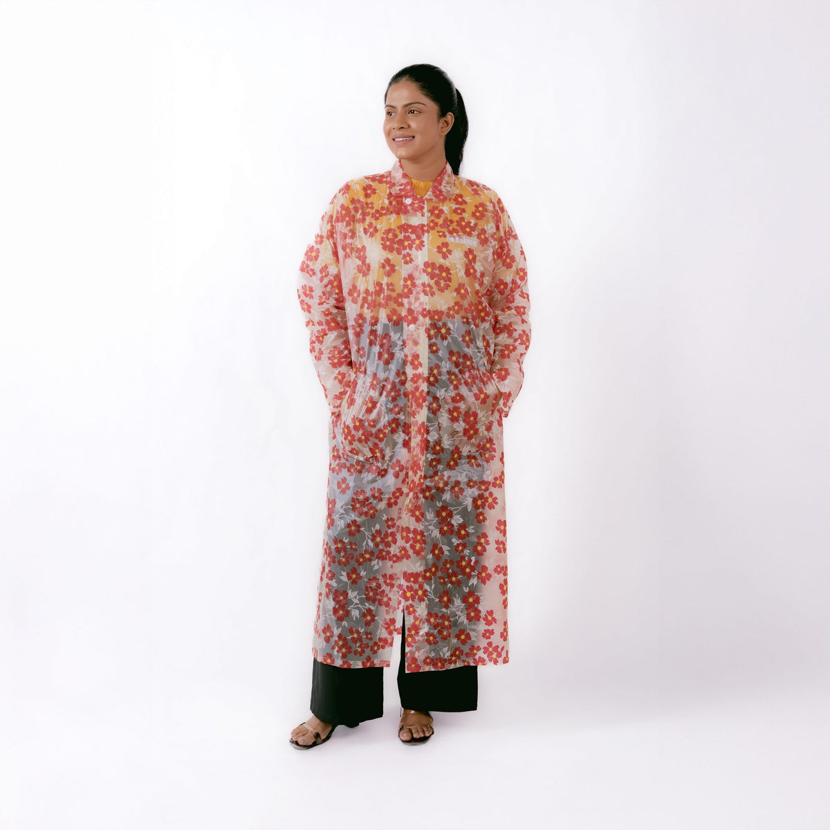 Daisy Raincoat - XL, Dark orange image